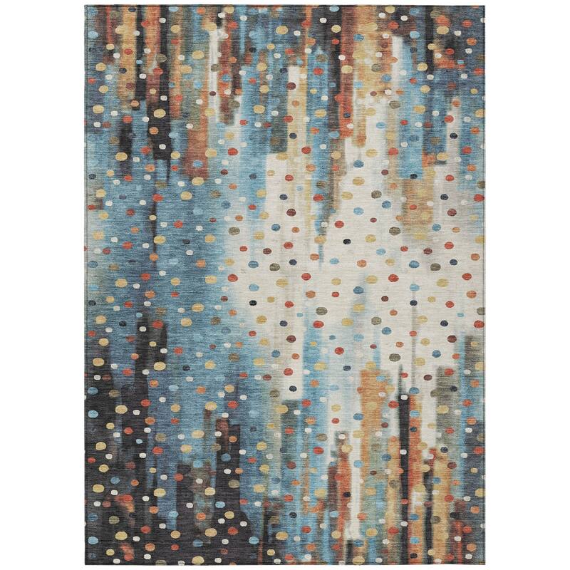 Machine Washable Indoor/Outdoor Modern Confetti Chantille Rug