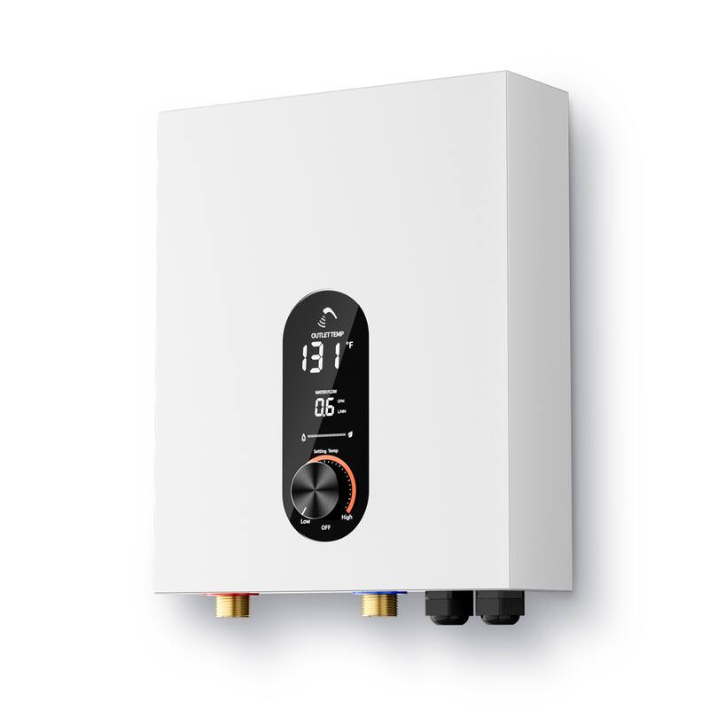 18KW Tankless Electric Water Heater, On Demand Instant Hot Water Heater with LED Temperature Display, 240V Wall Mounted