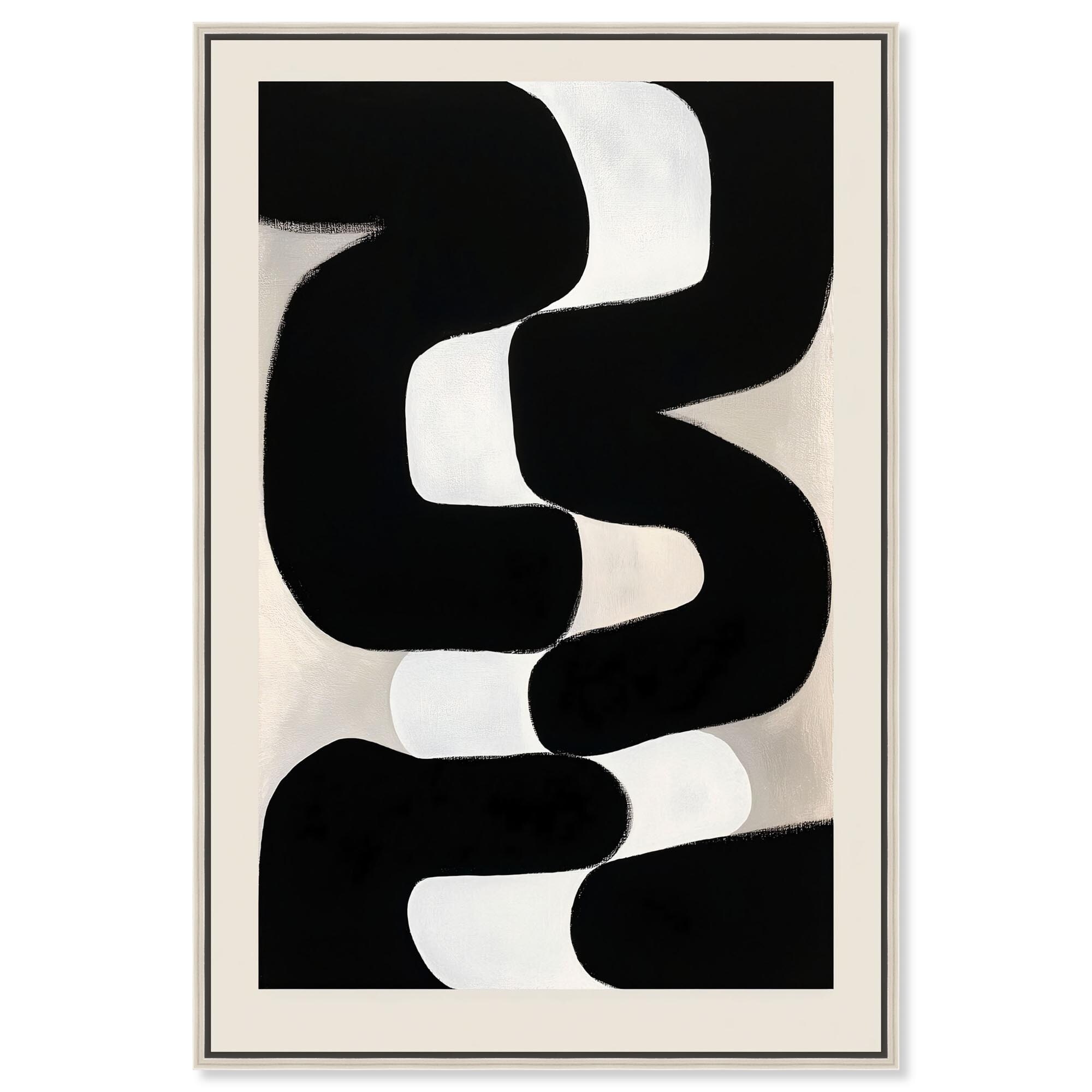 The Buckle II Black Minimalist Art Framed Canvas Print by Art Remedy