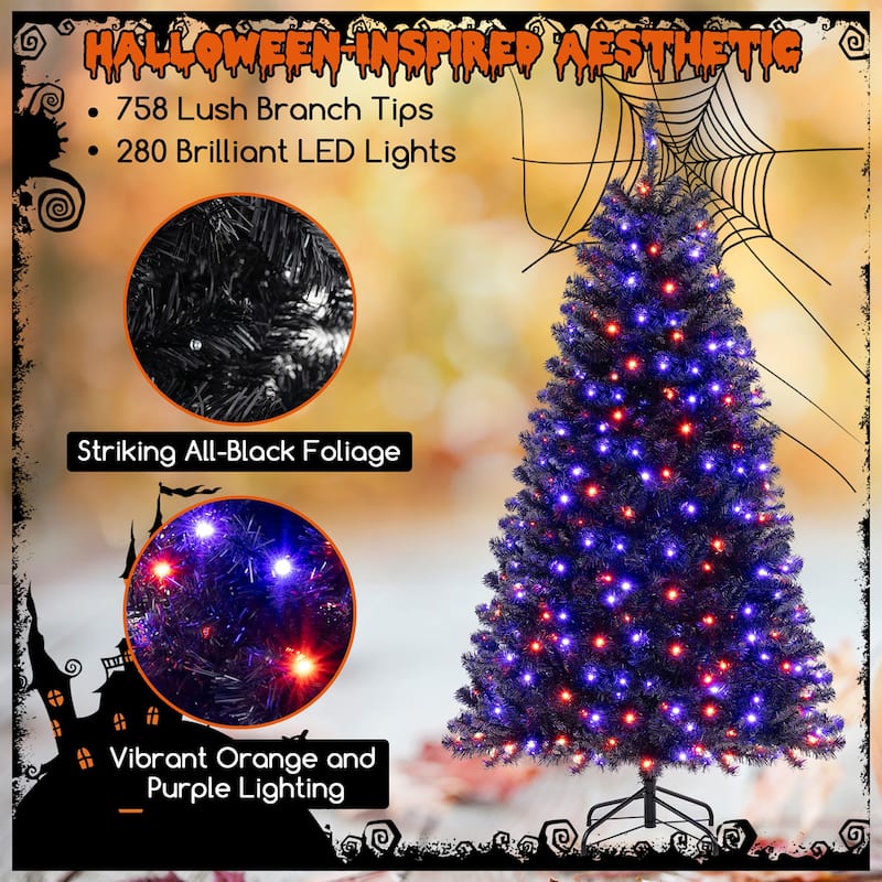 Gymax 6/7/8 Halloween Tree Artificial Decoration Tree w758/1040/1408 - See Details