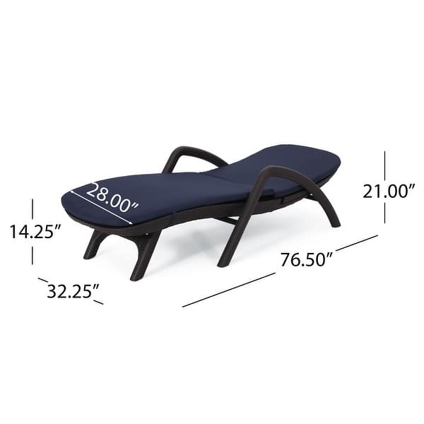 dimension image slide 4 of 6, Waverly Faux Wicker Chaise Lounges (Set of 2) by Christopher Knight Home