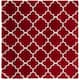 SAFAVIEH Hudson Shag Vitchka Glam Trellis 2-inch Area Rug - 7' x 7' Square - Red/Ivory