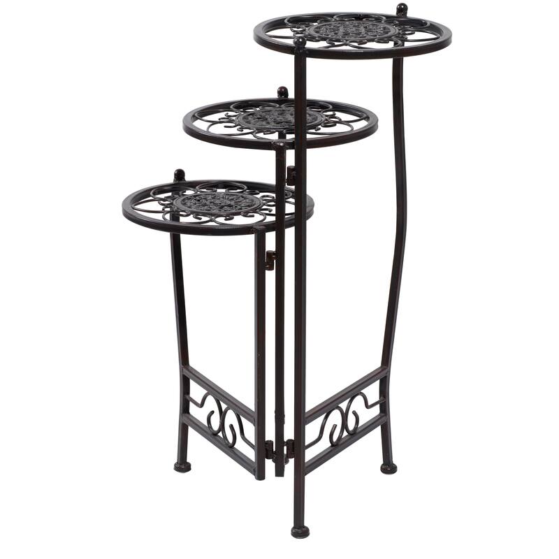 Metal Indoor Outdoor 3 Tier Floral Plantstand