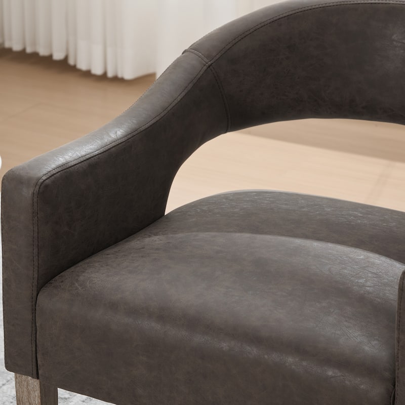 26.3"W PU Leather Accent Chair,Modern Armchair with Wood Legs