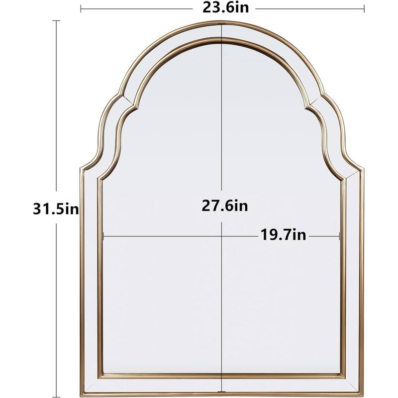 Arch Gold Wall Mirror for Wall Decor - 31.5"×23.6"