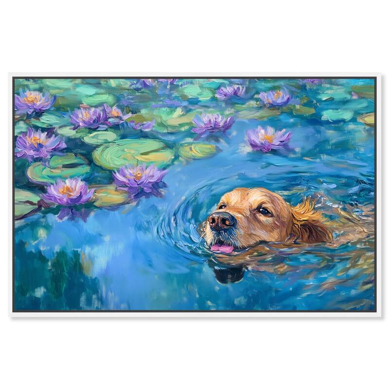 Watery Wag II Canvas by Art Remedy - White - 54" x 36"
