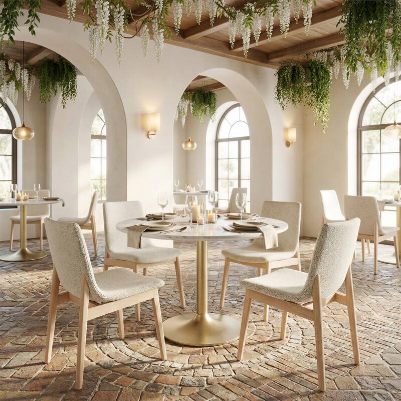 Ithaca Dining Table White & Gold - White/Gold