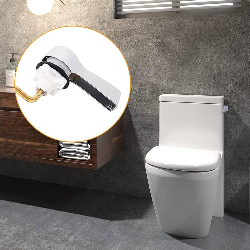 Universal Toilet Flush Tank Lever Kit, Side Mount Handle with Stainless Steel Flapper Chains, Chrome Finish