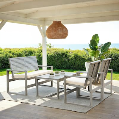 SAFAVIEH Ozark Outdoor 4-Piece Grey Wash Living Set