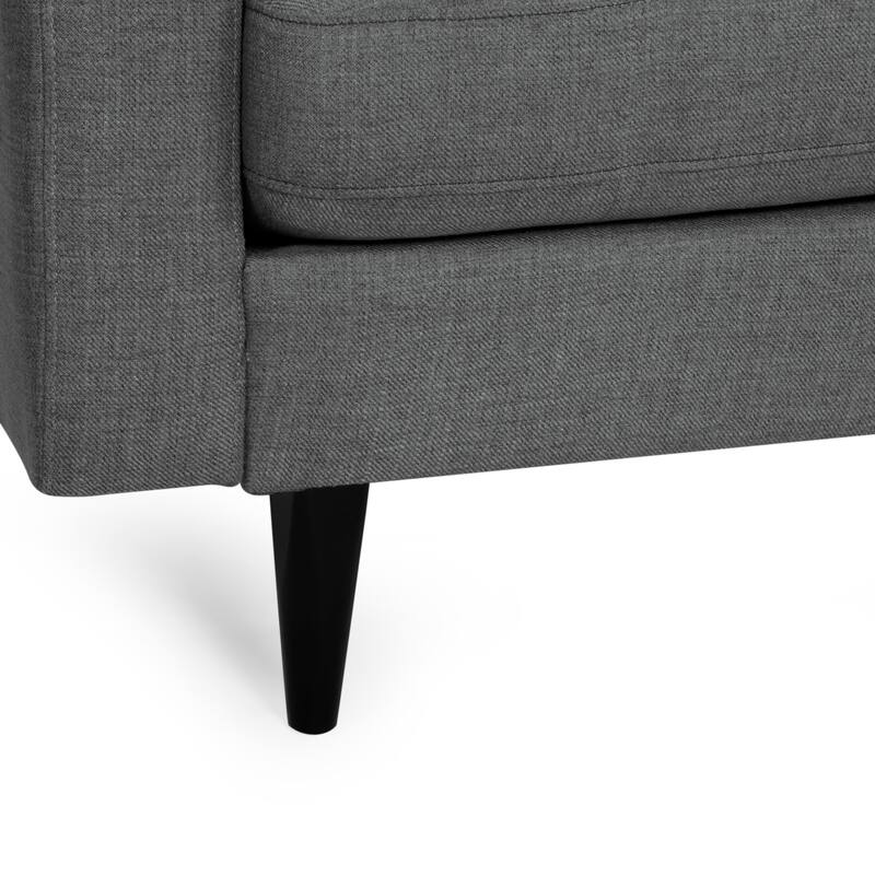 Modern 82.75" Button Tufted 3-seater Sofa with Birch Wood Legs for Living Room