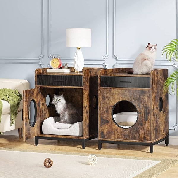 Cat House Cabinet To Hide Cat Litter Box Hidden Cat House Wooden