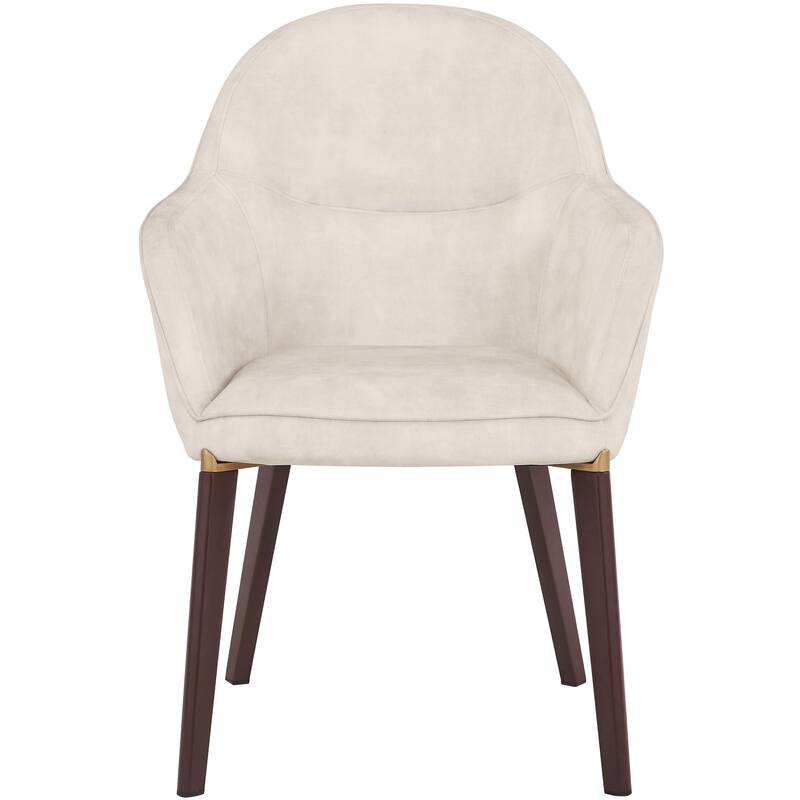 Elias Dining Chair Upholstered in Leather Velvet and Powder Coated Legs Set of 2