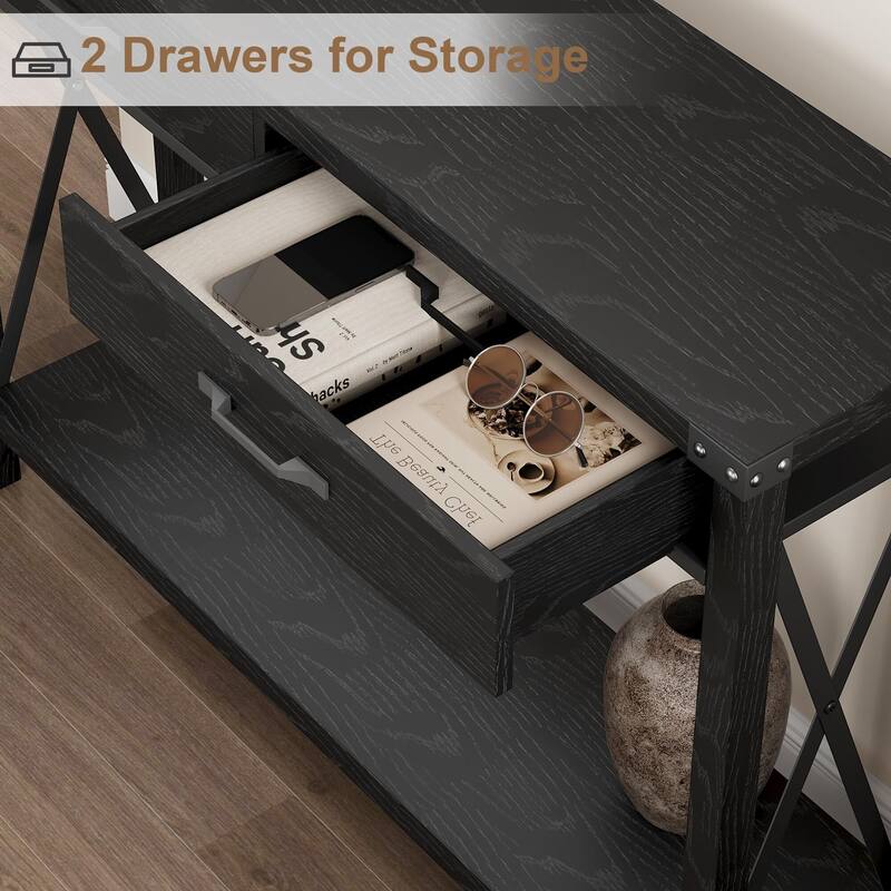 31-inch Side Table Suitable for Entrances, Hallways, and Living Rooms Two-Tier