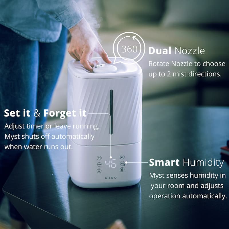 Miko Ultrasonic Humidifier Cool and Warm Mist - 1.2 Gallons