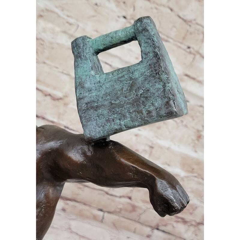 Abstract Tai Chi Shaolin Monk Balancing Weights - Original Bronze Sculpture By Milo