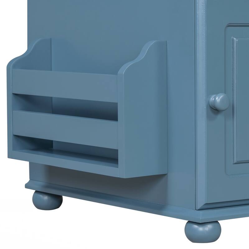 End Table Flip Top Side Table with USB Ports, One Multifunctional Drawer with cup holders, Sofa Couch Table with Bookshelf