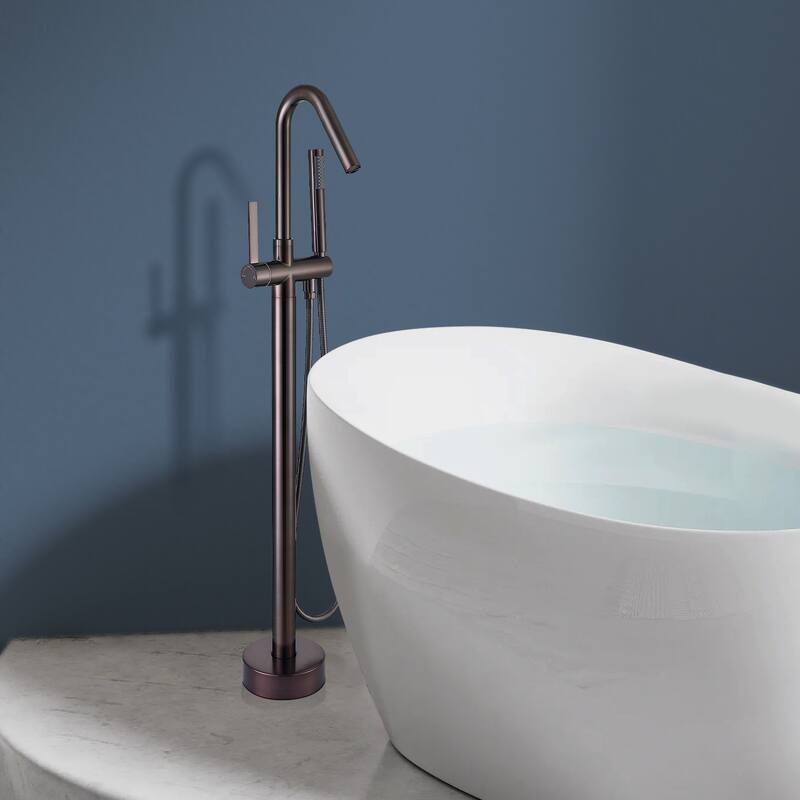 Topcraft Floor Mounted Bathtub Filler with Handheld Showerhead