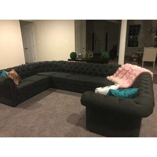 Top Product Reviews For Knightsbridge Tufted Scroll Arm Chesterfield Knightsbridge Tufted Scroll Arm Chesterfield 9 Seat U Shaped Sectional By Inspire Q
