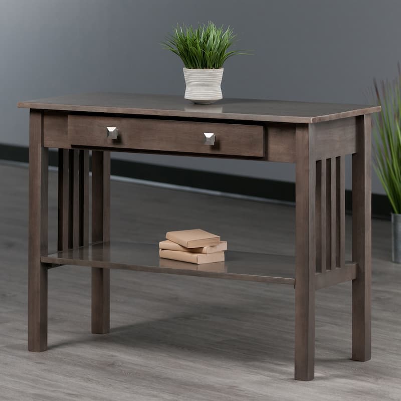 Stafford Console Hall Table, Oyster Gray - 40 x 17.87 x 29.92 inches
