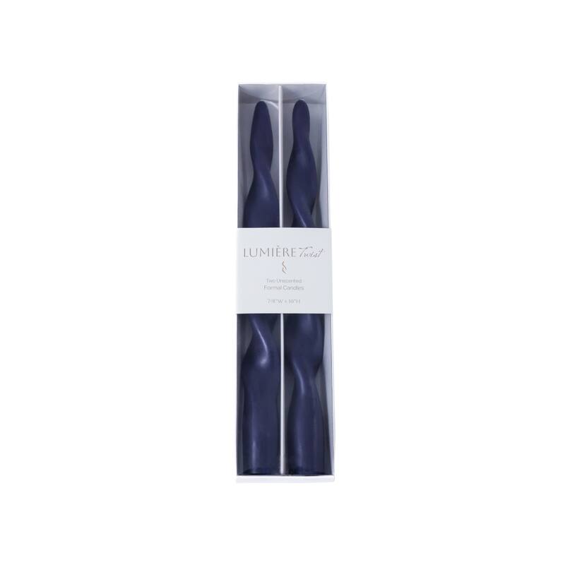 Lumière Twist Formal Taper Candles, Set of 12 - Holiday Table Décor