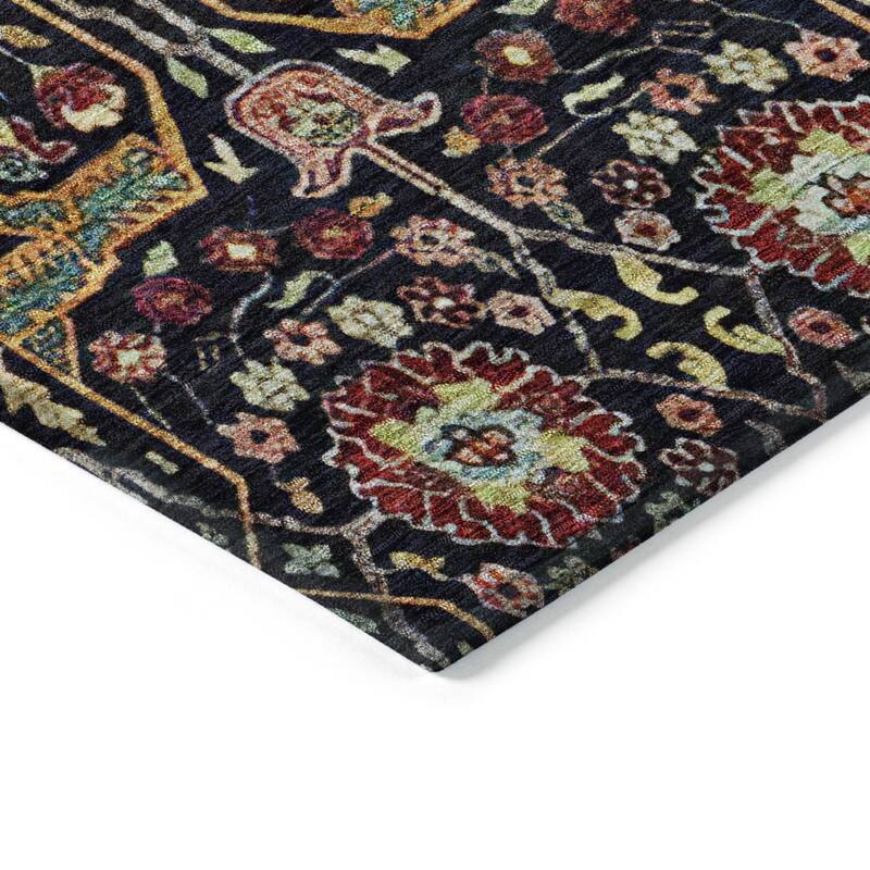 HomeRoots Floral Transitional Rectangle Outdoor Rug