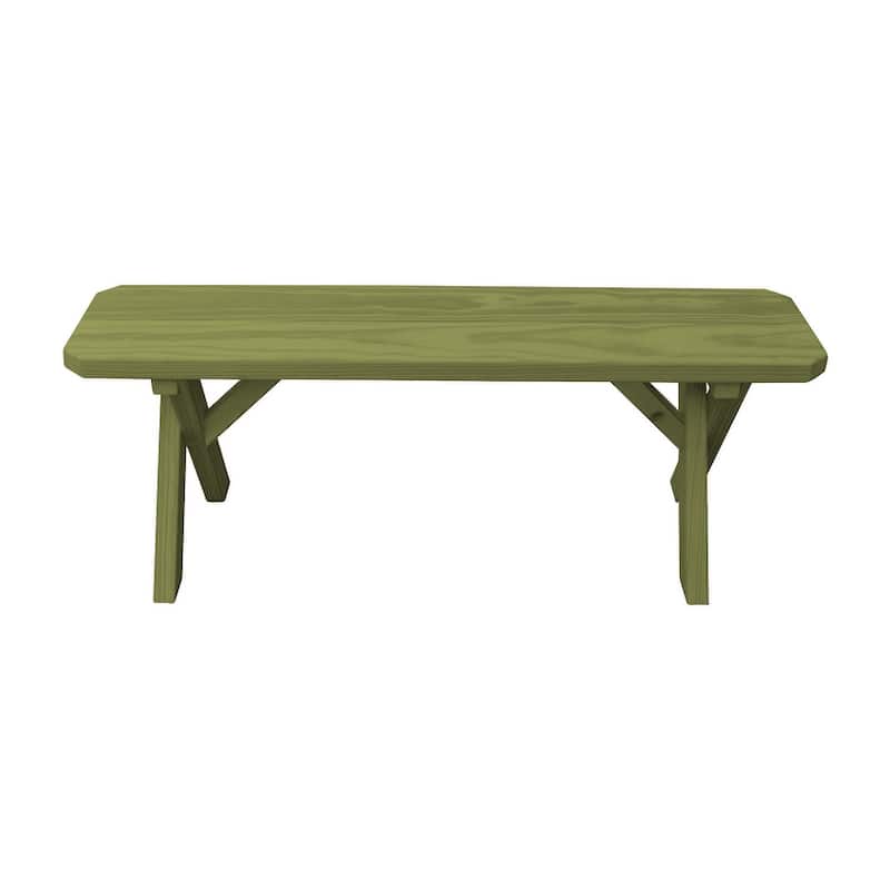 Pine 4' Crossleg Bench - Linden Leaf Stain