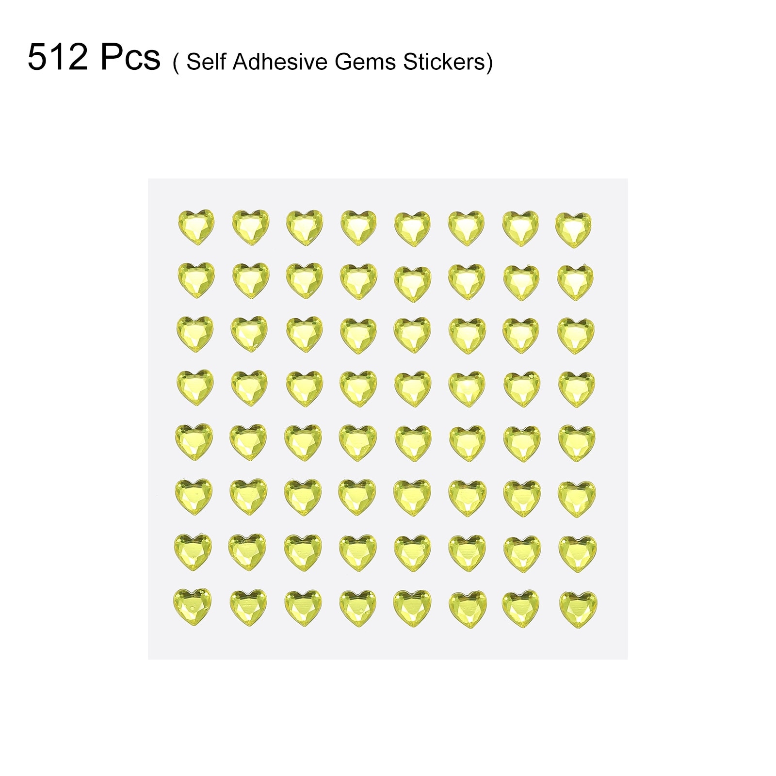 512 Pcs Heart Rhinestone 6mm Self Adhesive Gems Stickers Light Yellow -  Light Yellow - Bed Bath & Beyond - 37847466