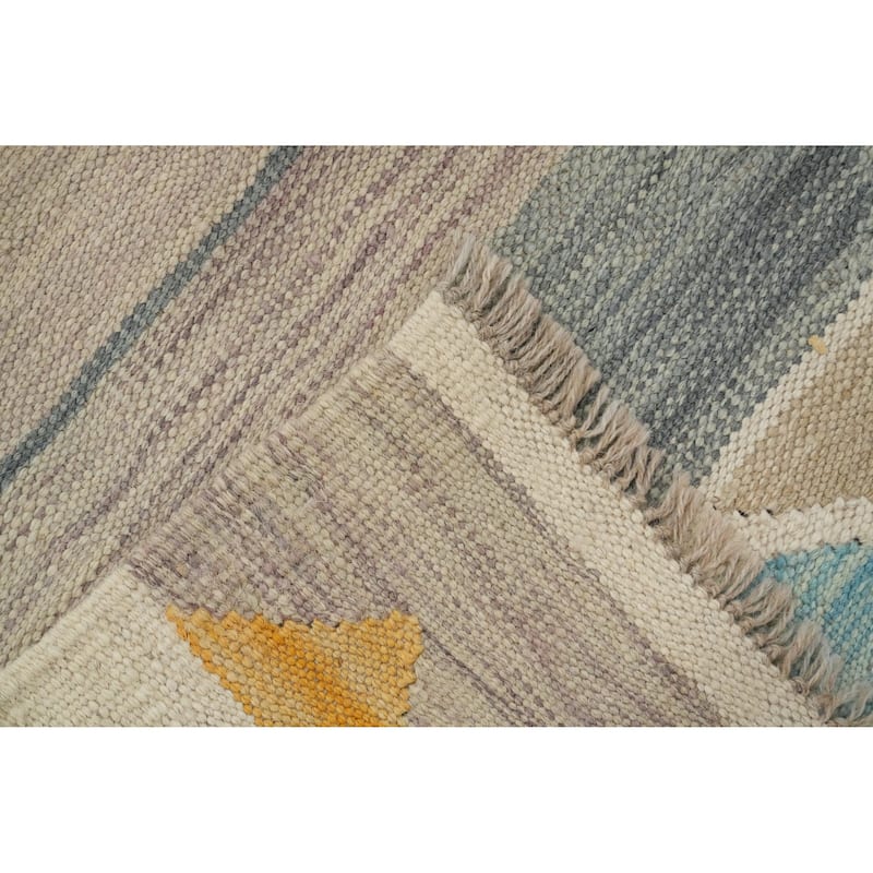 Hand Woven Oriental 100% Wool Carpet Southwestern Tribal Multi-Colored Kilim Area Rug - 9' 10'' X 8' 3''