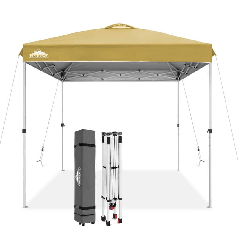 EAGLE PEAK 8x8 Pop Up Canopy Tent Instant Outdoor Canopy Easy Set Up Straight Leg Folding Shelter
