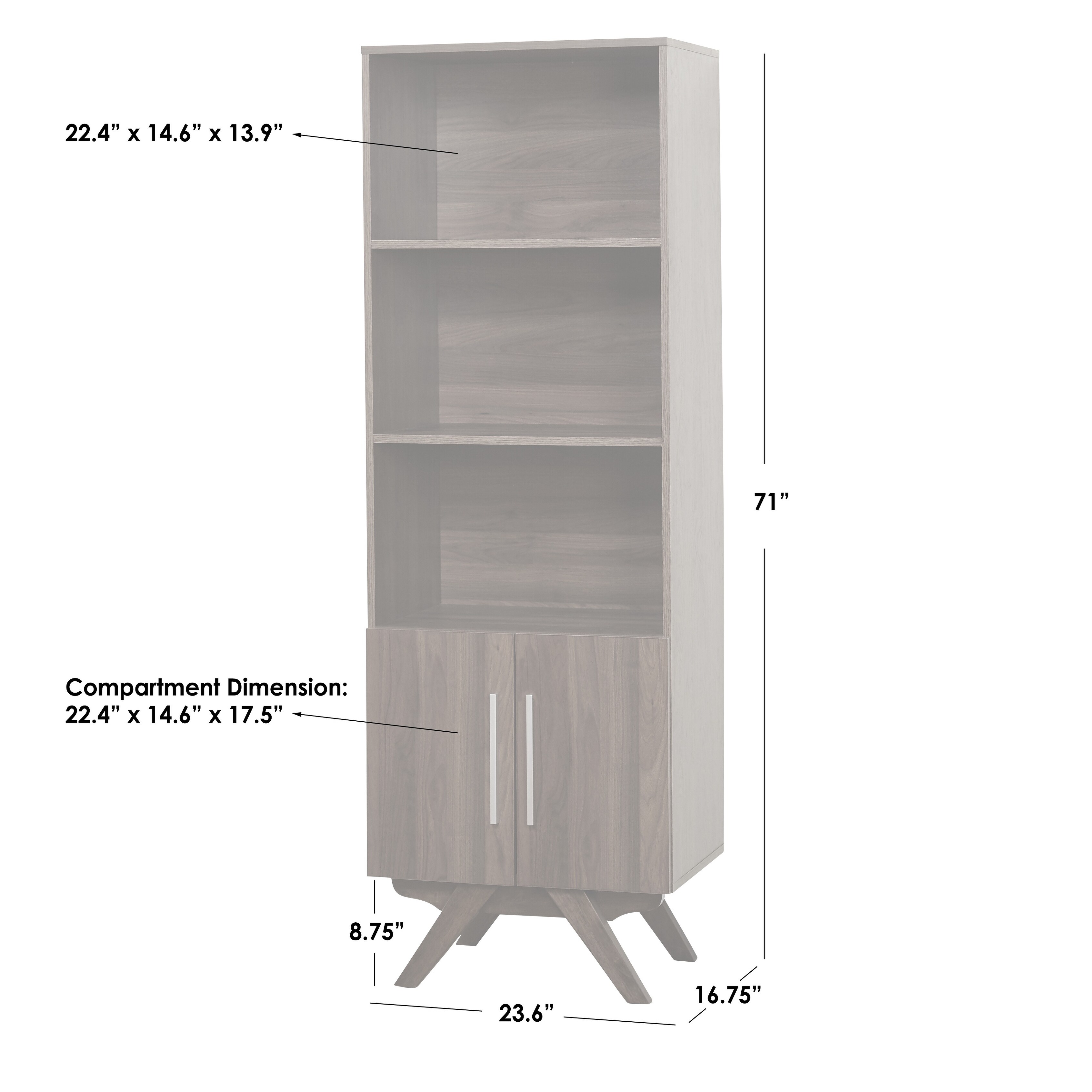 FLYME BASIC BOOKSHELF ウォールナット Basico Bookcase in medium unripe walnut — VINTAGE ON POINT