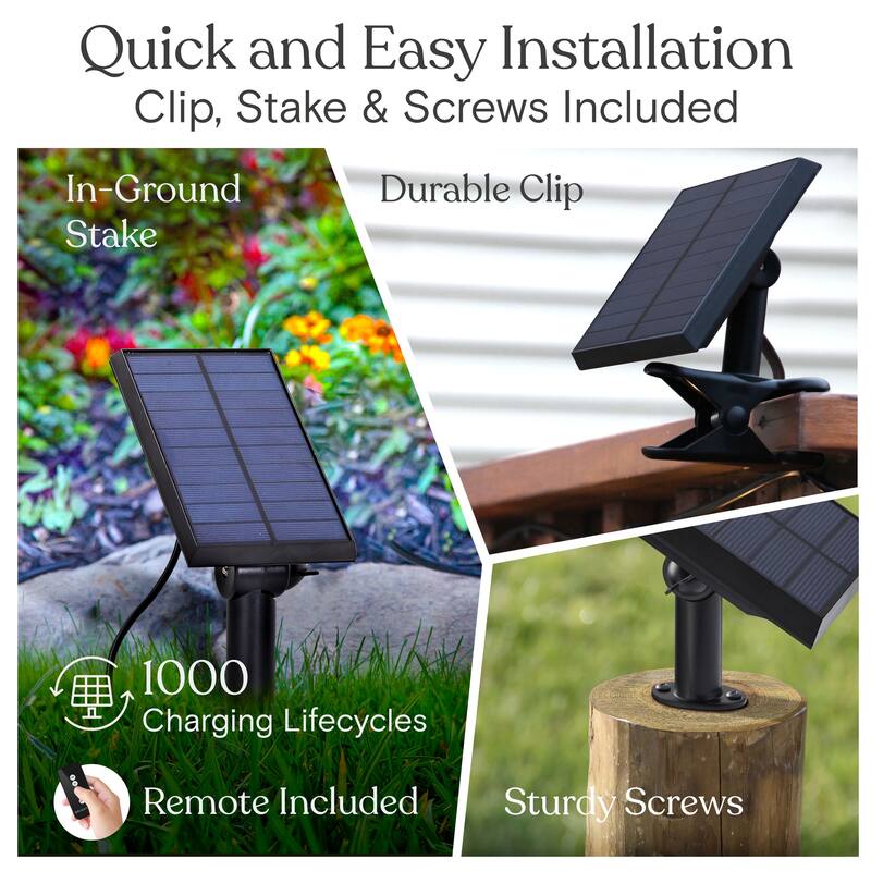 Brightech Ambience Pro 12-Light 27 ft. Outdoor Solar 1W 3000k LED S14 Hanging Remote Control Edison Bulb String-Light