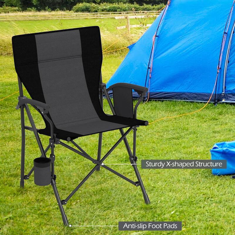 Costway 1/2 PCS Folding Camping Chair for Adults Portable Lawn Chair
