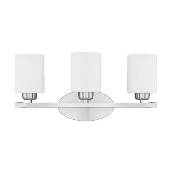 slide 2 of 6, Dixon 20-inch 3-light Bath/ Vanity Fixture w/ Soft White Glass