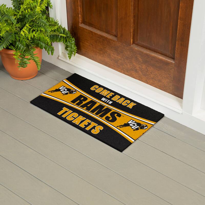 Virginia Commonwealth University 28 in. x 16 in. PVC "Come Back With Tickets" Trapper Door Mat