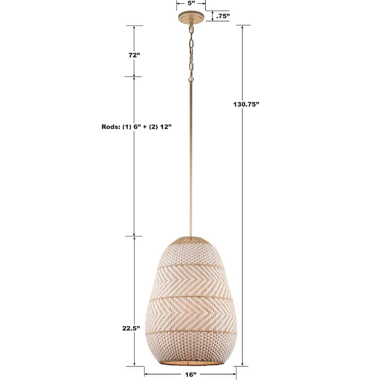 Zanzibar 3 Light Soft Gold Pendant