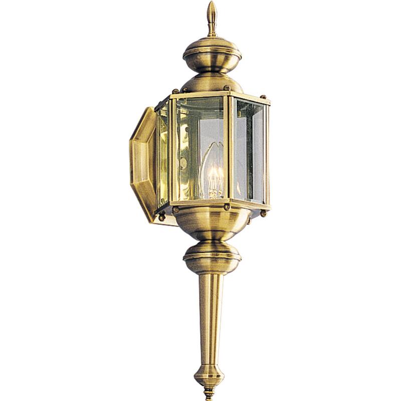 Progress Lighting Brass Guard 1 Light 19" Tall Outdoor Wall Sconce