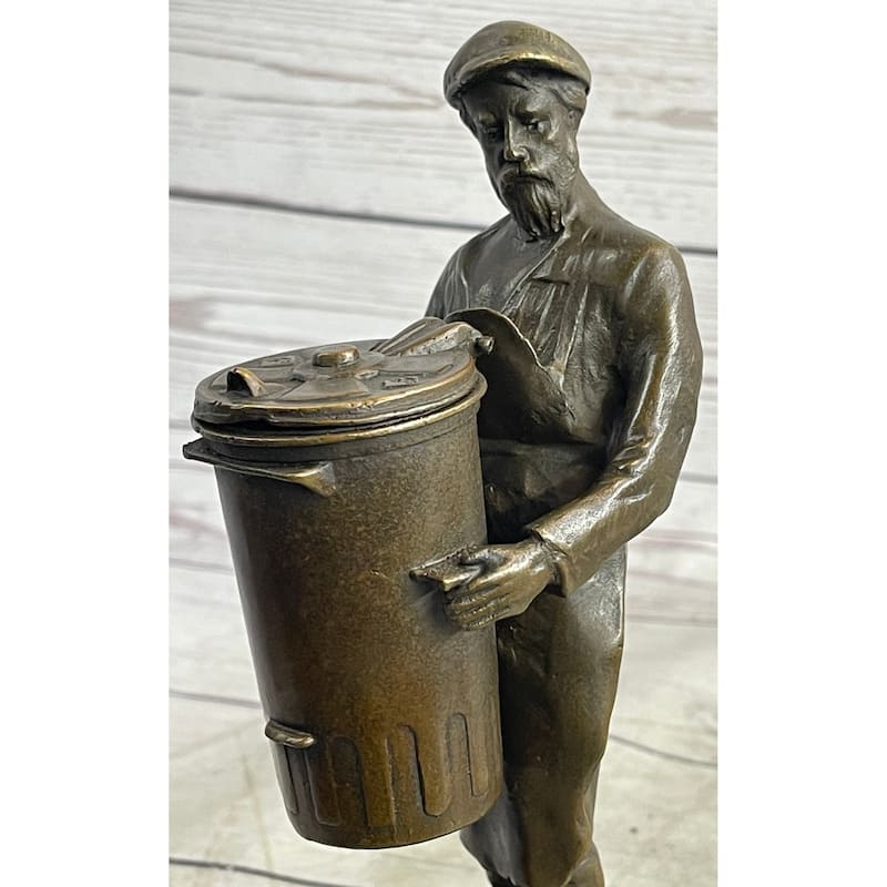 Construction Worker/Garbage Man Bronze Sculpture Statue Figure Gift