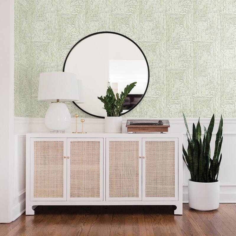 Scott Living Merritt Green Geometric Wallpaper