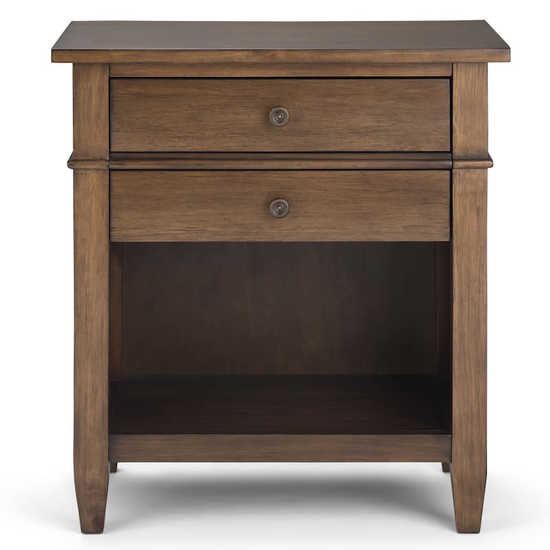 WYNDENHALL Sterling SOLID WOOD 24 inch Wide Bedside Nightstand Table