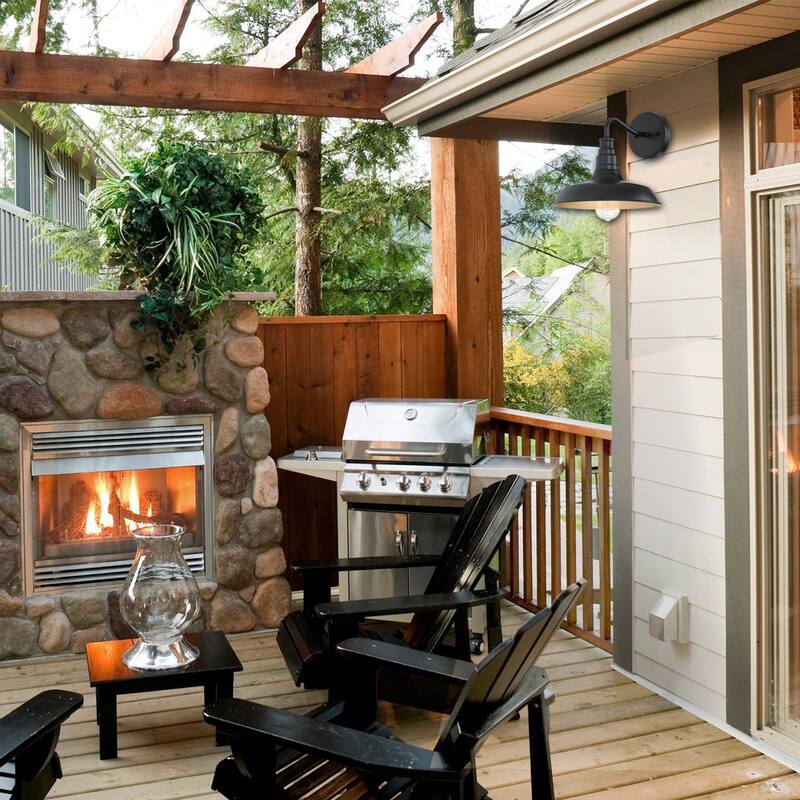 2PK 1-Light Outdoor Barn Light Gooseneck Wall Lantern - 11.02"x12.76"x10.17"