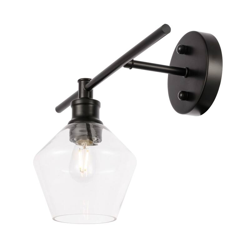 Gerald 1-Light Glass Left Wall sconce - 14.7/10.2 - 14.7/10.2