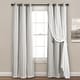 preview thumbnail 33 of 146, Lush Decor Grommet Sheer Panel Pair with Insulated Blackout Lining 84" x 38" - Light Gray