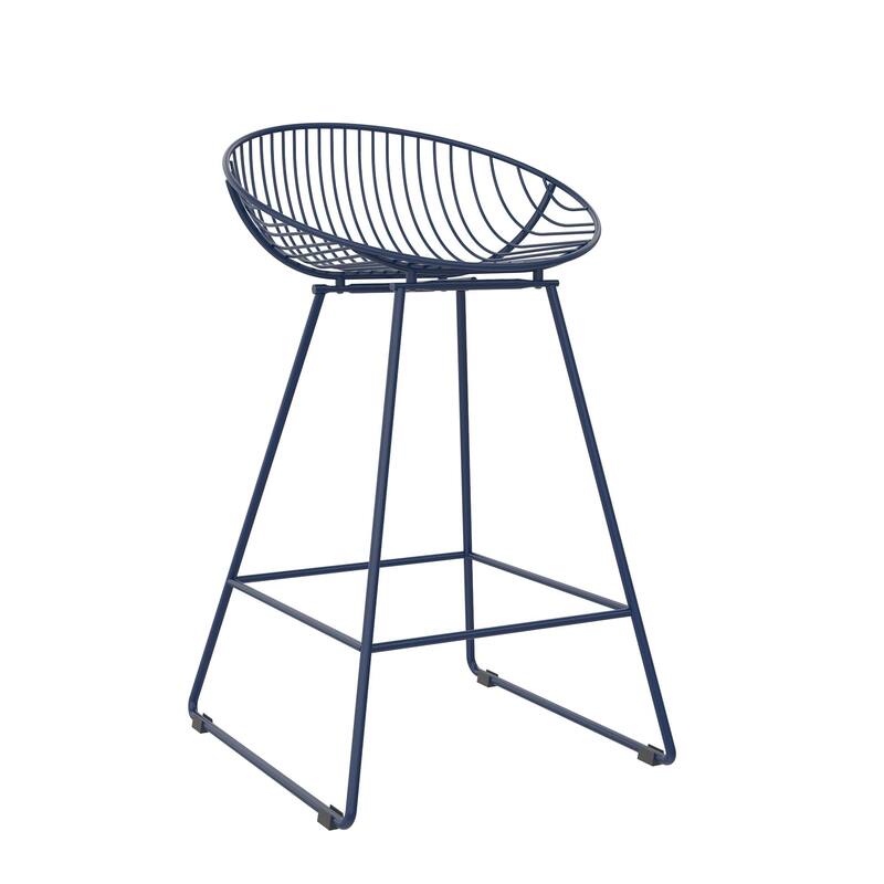 CosmoLiving by Cosmopolitan Ellis 24" Metal Counter Height Bar Stool - Navy