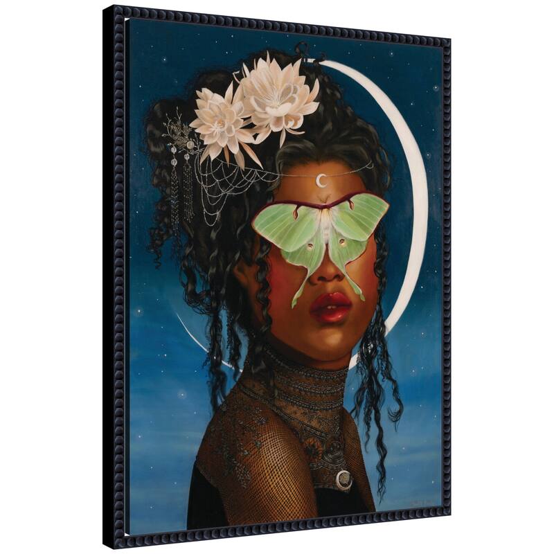 Kate and Laurel Luna Ascending by Charlotte Brindley Framed Canvas Wall Art Print - 18x24 - Black