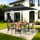 Option Set of 9 - Brown Table with Black Umbrella