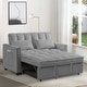 preview thumbnail 4 of 27, 3 in 1 Velvet Sofa Bed with Adjustable Backrest Dark Gray