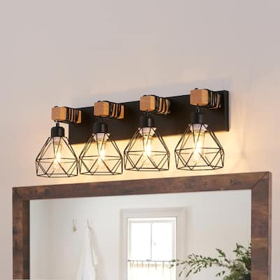 KISRAIS Farmhouse Bathroom Vanity Light with 4/5/6 Lights for Bathroom, Hallway (Bulb Not Included)