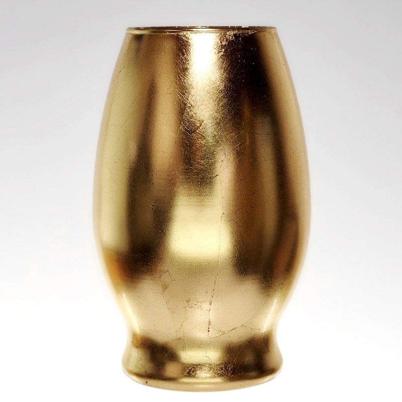 GILT 7" Glass Oval Vase
