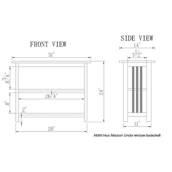 Copper Grove Boutwell Classic Mission-style Under-window Bookshelf