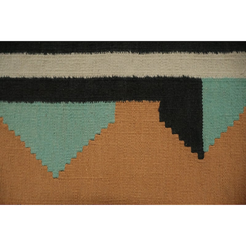 Hand Woven Oriental 100% Wool Carpet Southwestern Tribal Green Kilim Area Rug - 10' 0'' X 8' 4''